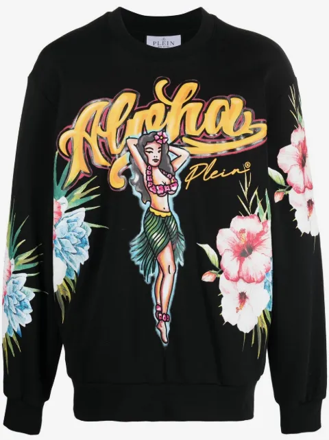 Philipp Plein sudadera con estampado Hawaii