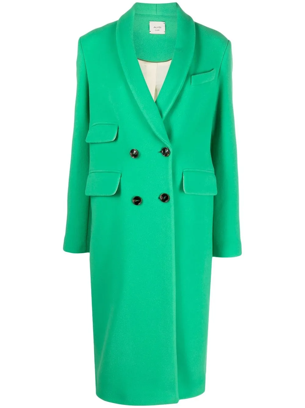 

Alysi double-breasted mid-length coat - Green