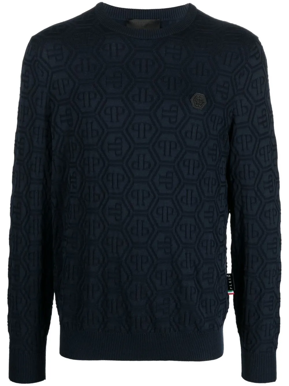 

Philipp Plein monogram-pattern knitted jumper - Blue