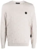 Philipp Plein logo-jacquard pullover - Neutrals