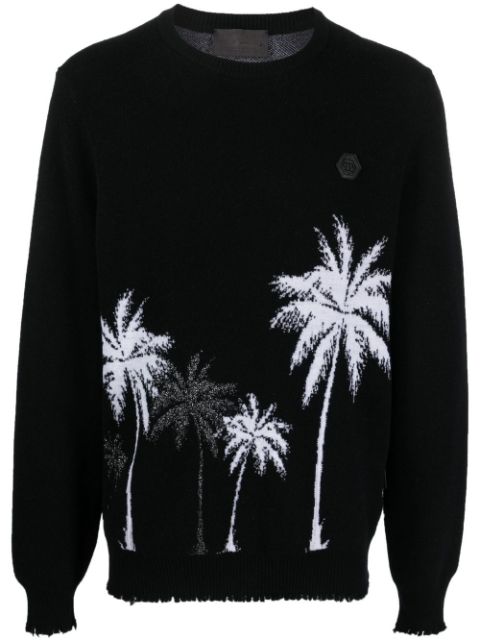 Philipp Plein Hawaii jacquard wool pullover Men