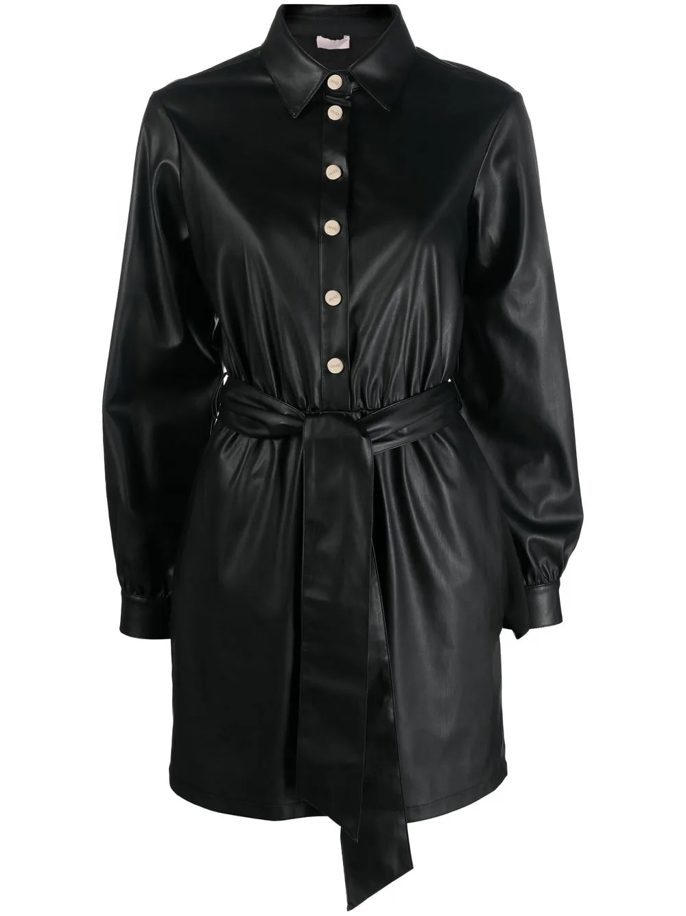 

LIU JO long-sleeve belted shirt-dress - Black