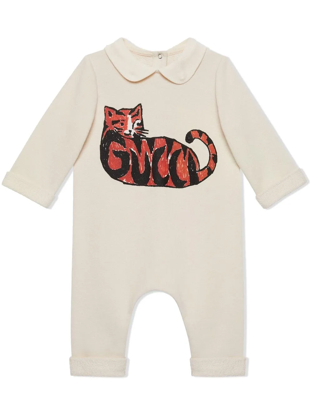 

Gucci Kids cat-print felted romper - Neutrals