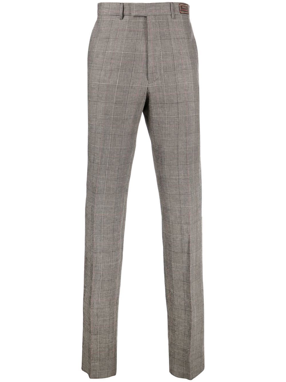 gucci pantalon de costume à motif prince de galles - gris