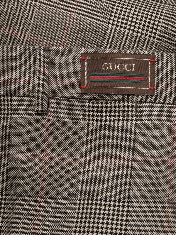 【送料&関税込】Gucci Prince Of Wales Check Trousers Gucci - Prince of Wales checked wool-linen blend trousers
