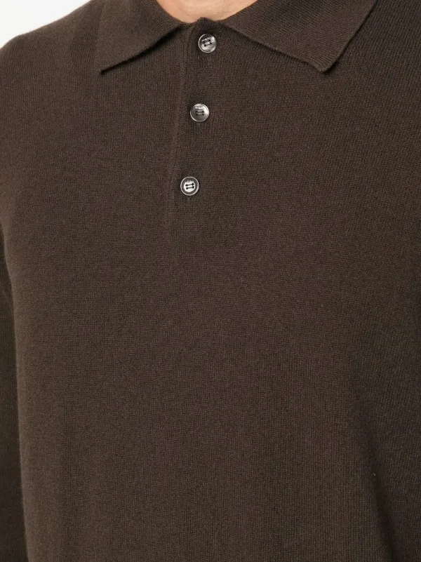 Malo long-sleeve Cashmere Polo Shirt | Brown | FARFETCH