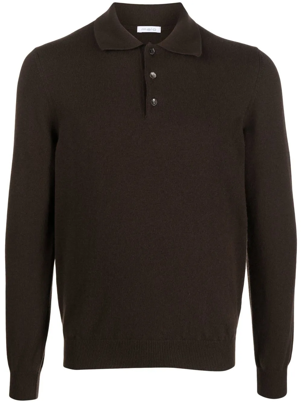 

Malo long-sleeve cashmere polo shirt - Brown