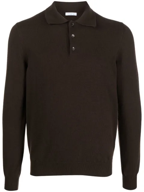 Malo long-sleeve cashmere polo shirt