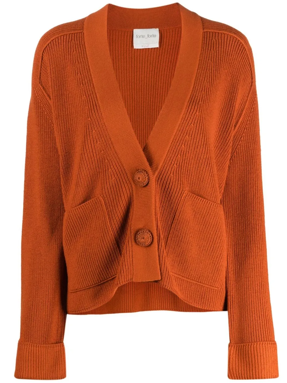 

Forte Forte V-neck ribbed cardigan - Orange