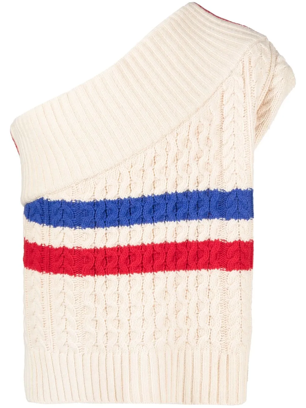

Charles Jeffrey Loverboy one-shoulder cable-knit vest - Neutrals