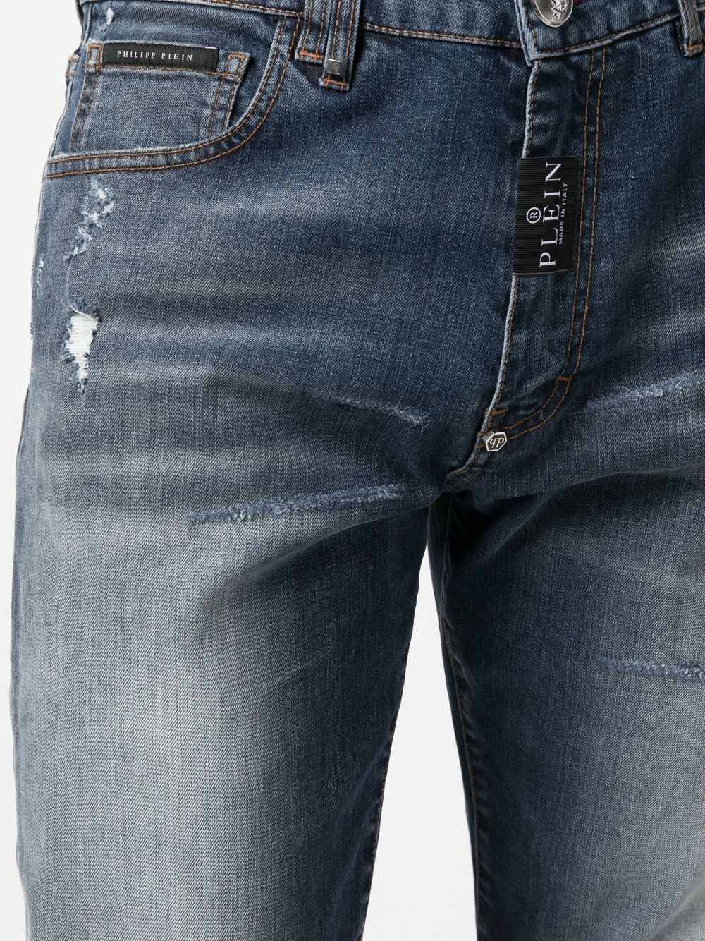 Shop Philipp Plein Detroit Straight-leg Jeans In Blue