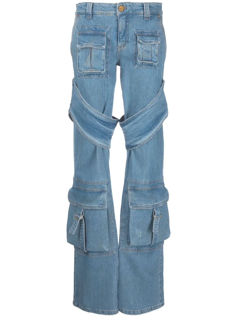 

Blumarine low-rise flared cargo jeans - Blue