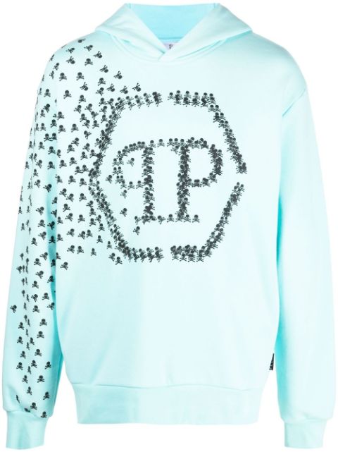 Philipp Plein logo-print detail hoodie Men