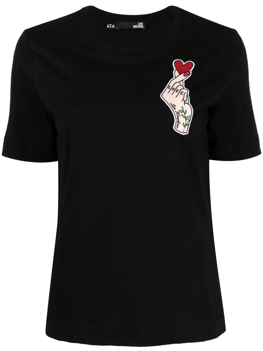 

Love Moschino playera con detalle de parche - Negro