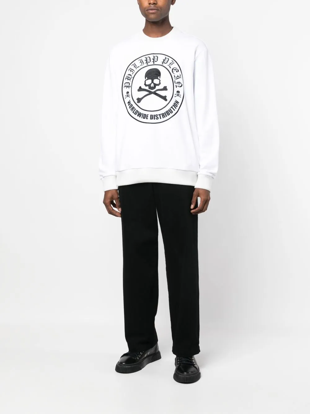 Philipp Plein Sweater met doodskopprint - Wit