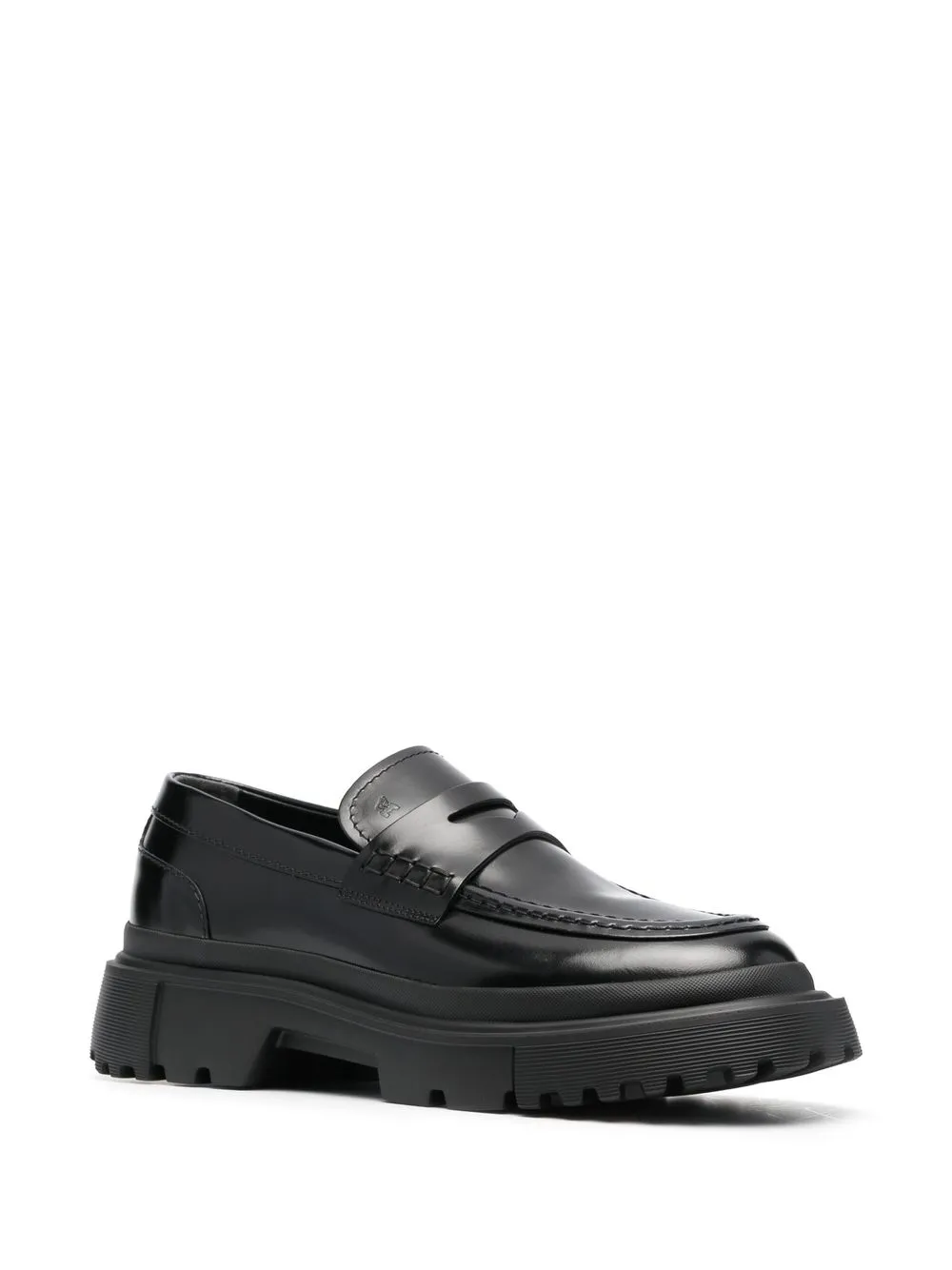 Hogan Loafers met geribbelde zool - Zwart
