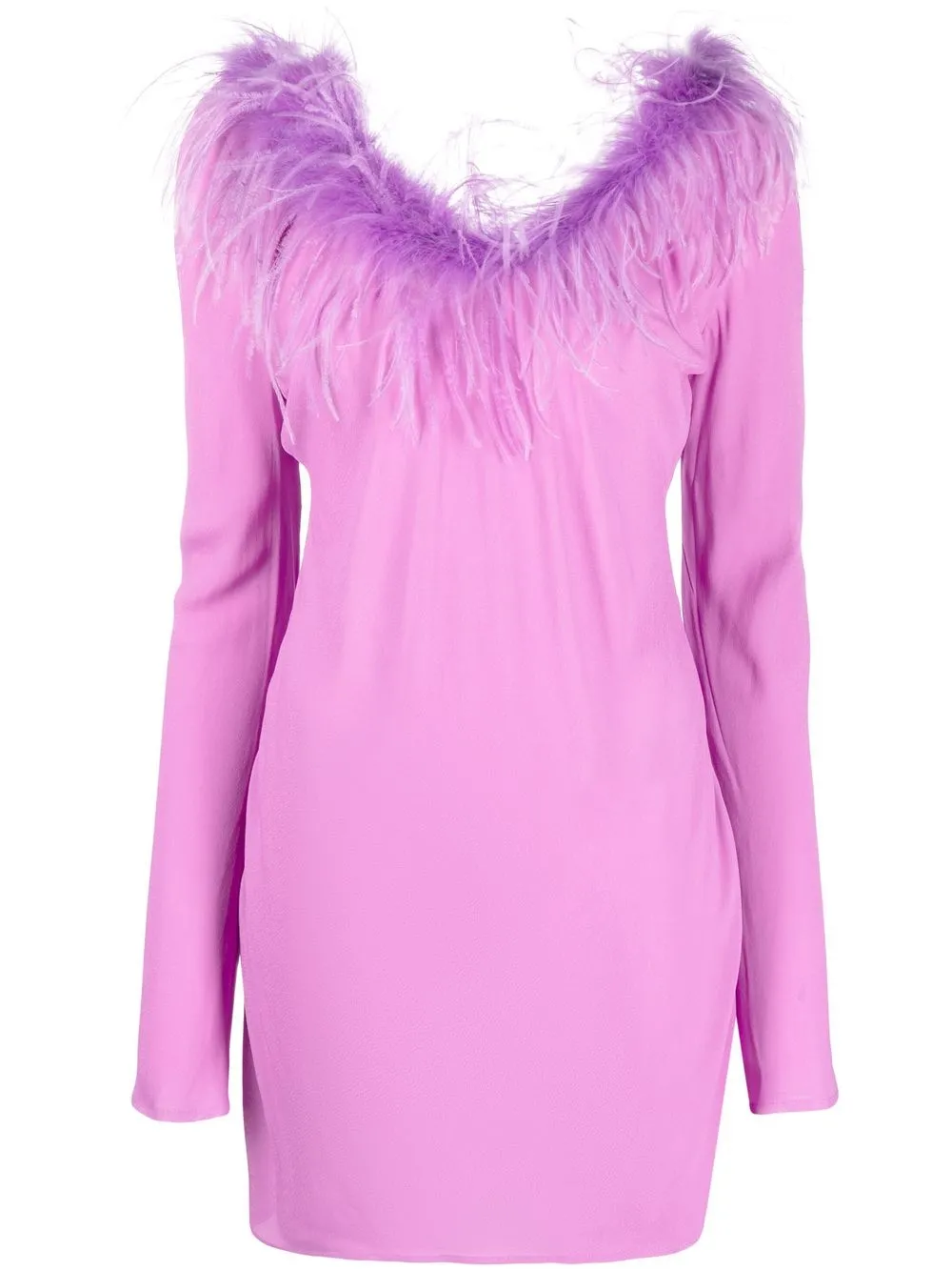 

Giuseppe Di Morabito vestido corto con ribete de plumas - Morado