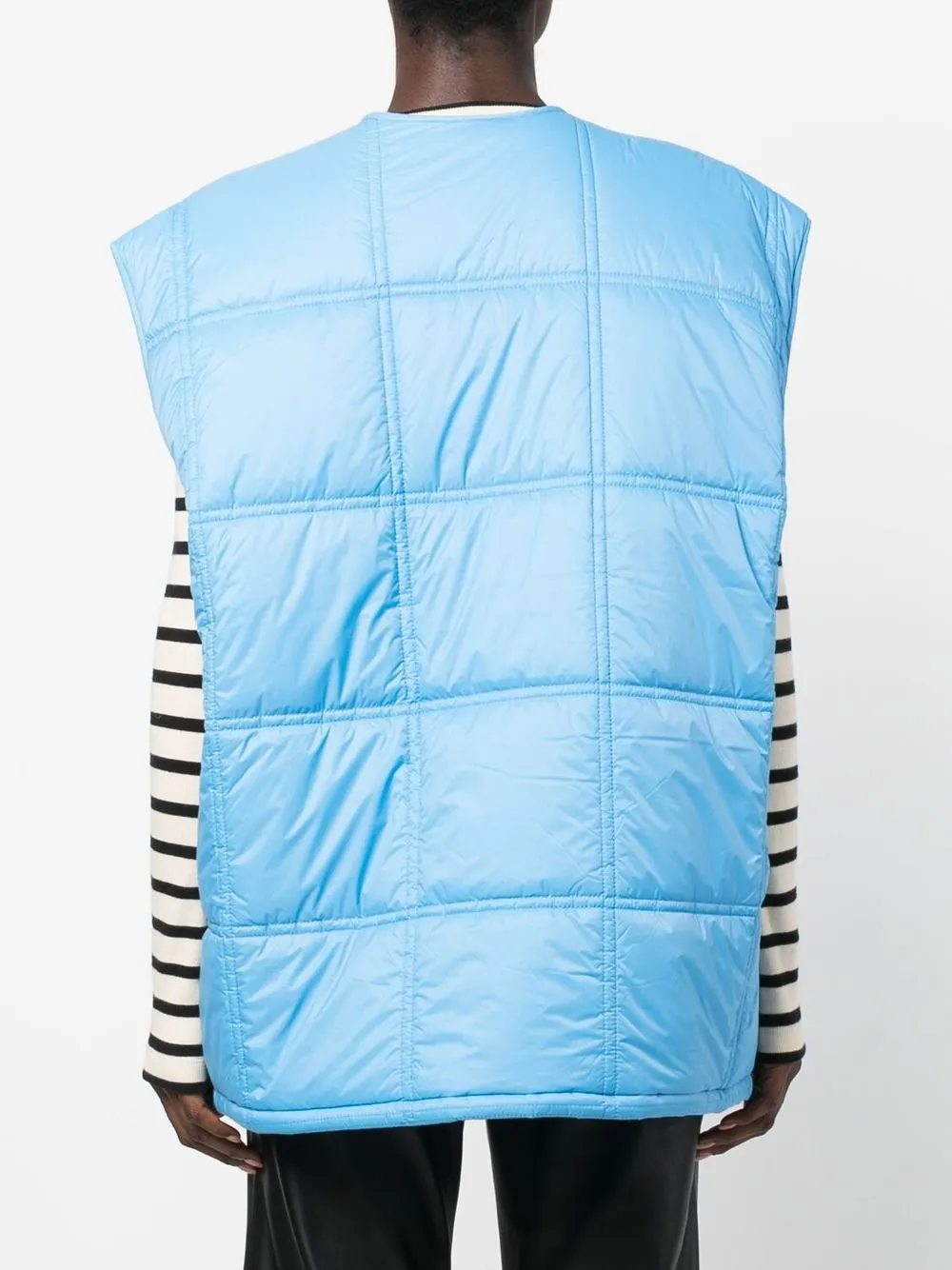 Shop Remain V-neck Quilted Gilet In Blue