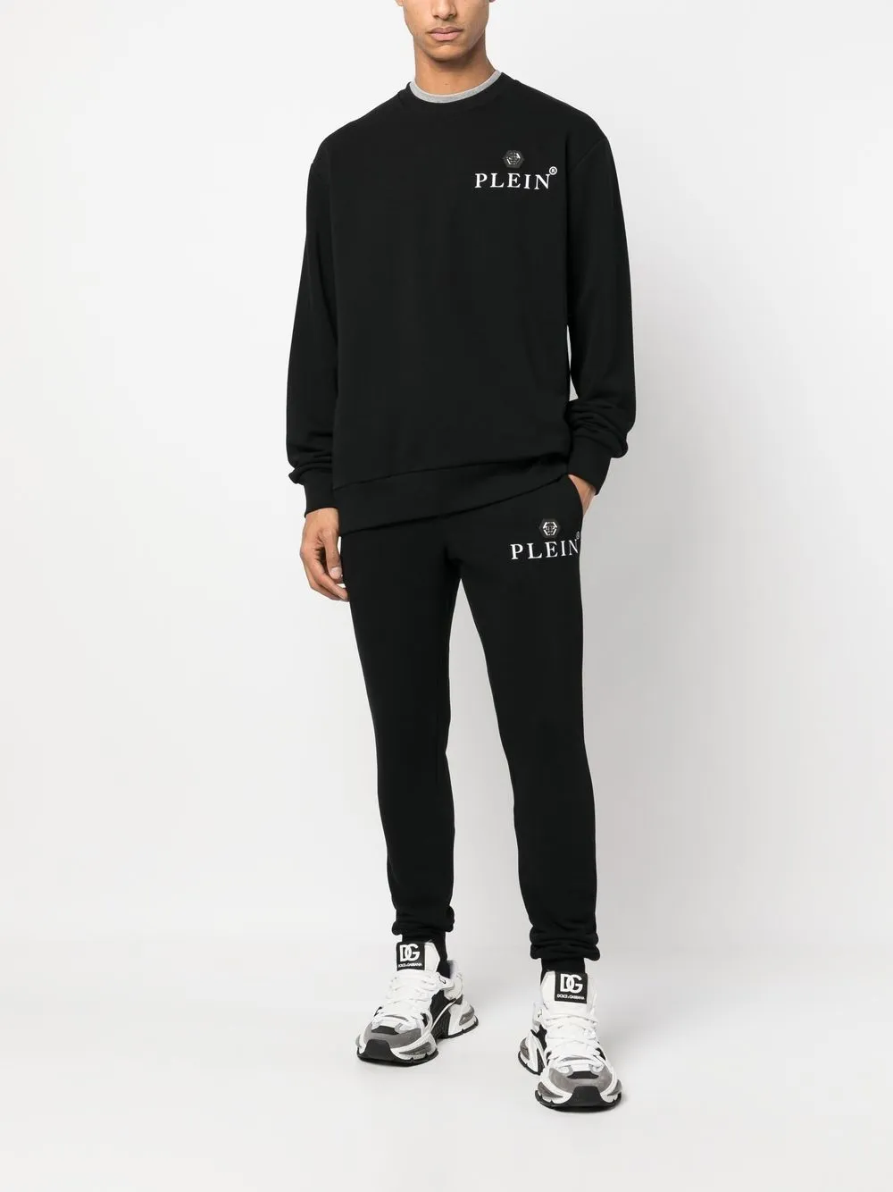 Philipp Plein Sweater met logoplakkaat - Zwart