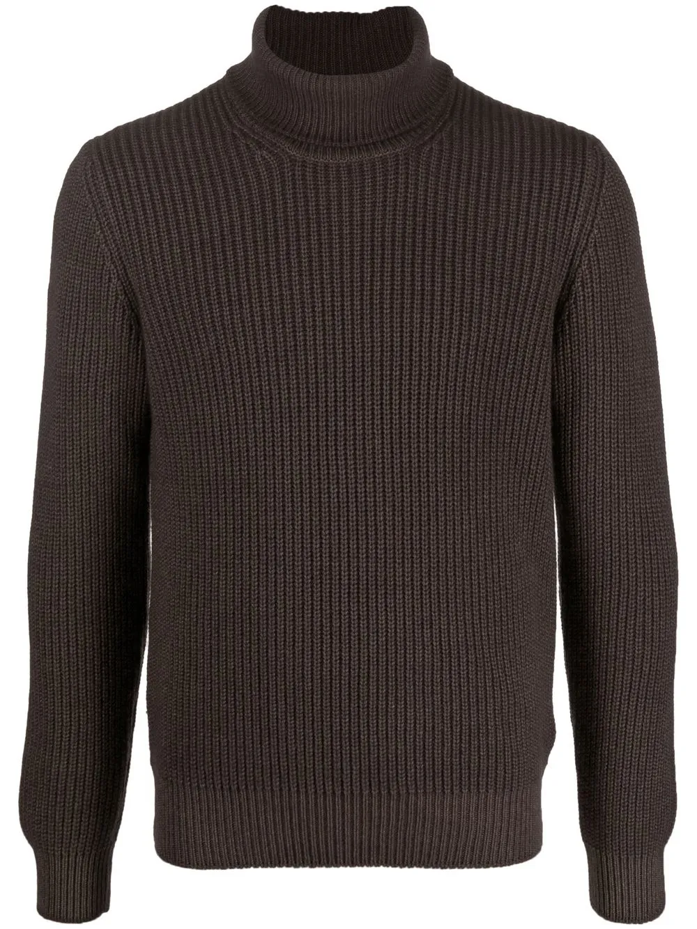 

Lardini suéter tejido de canalé con cuello vuelto - Marrón