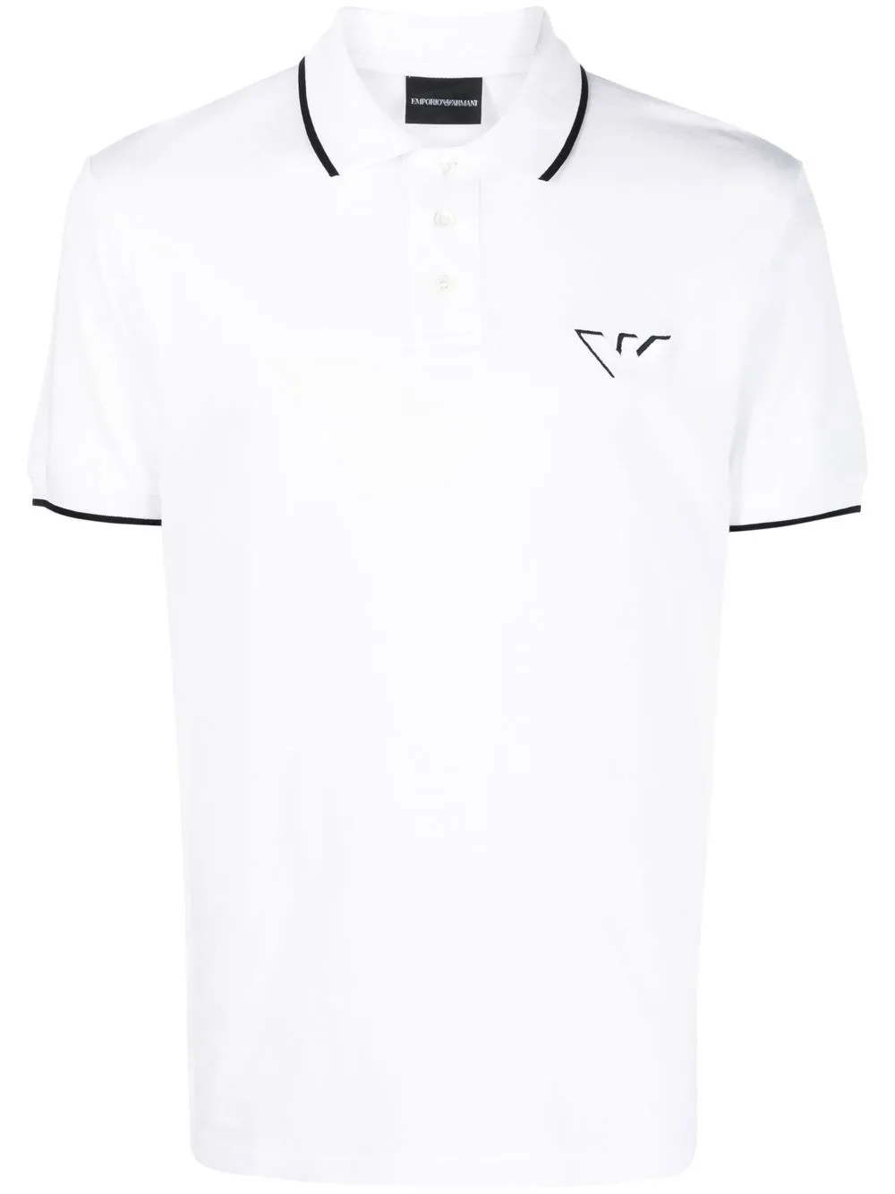 

Emporio Armani playera tipo polo con logo bordado - Blanco