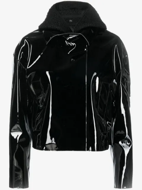 1017 ALYX 9SM high-shine PVC cropped moto jacket