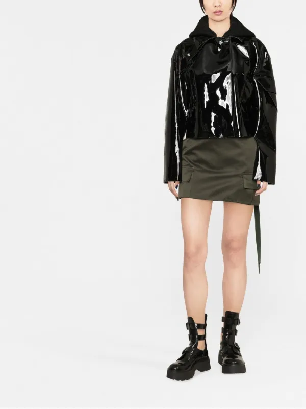 Cropped pvc clearance jacket