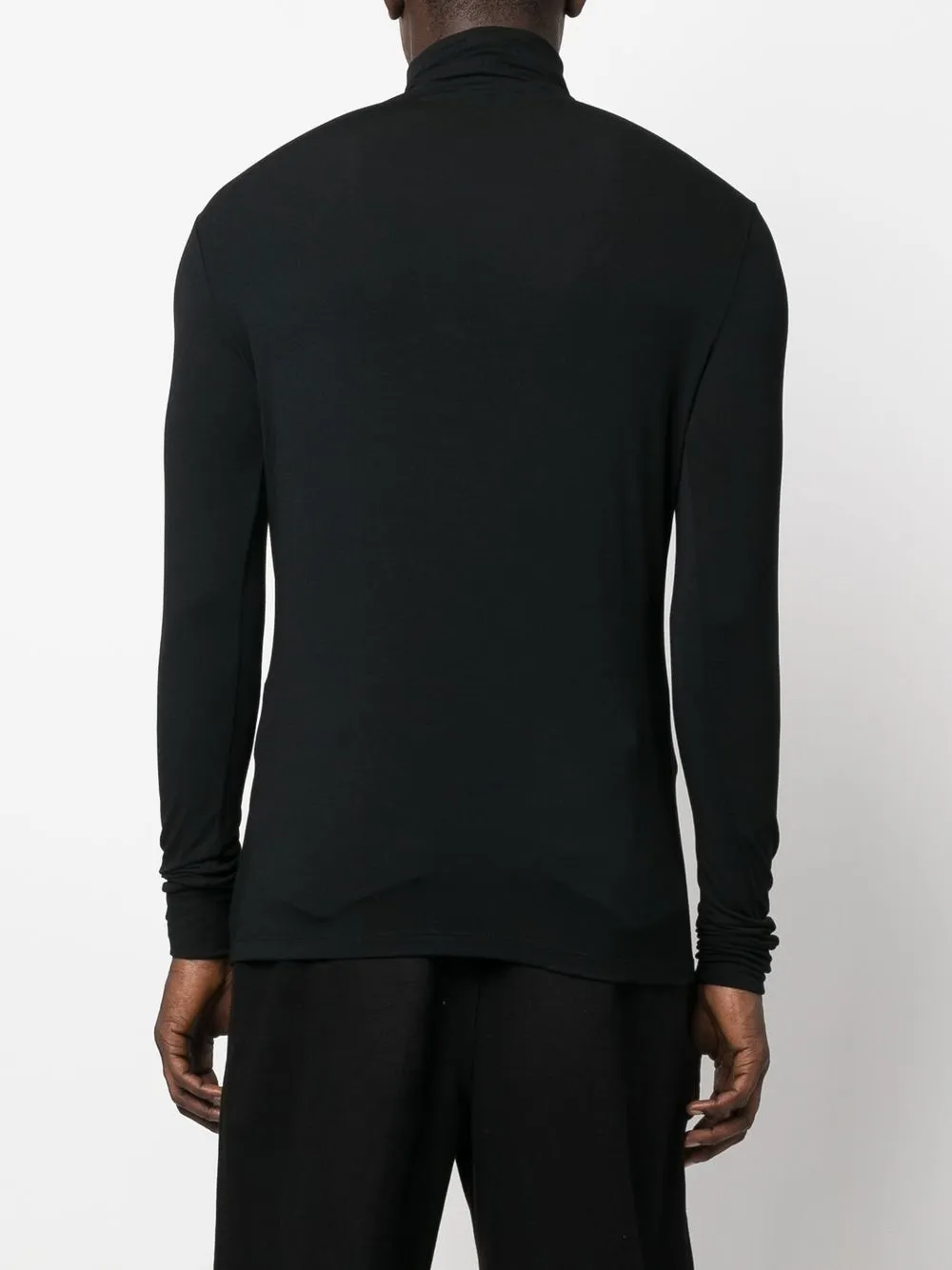 Raf Simons Detached-print Silk-jersey Roll-neck Sweater In Schwarz