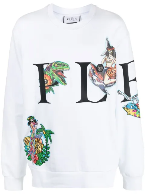 Philipp Plein logo-print crew neck sweatshirt