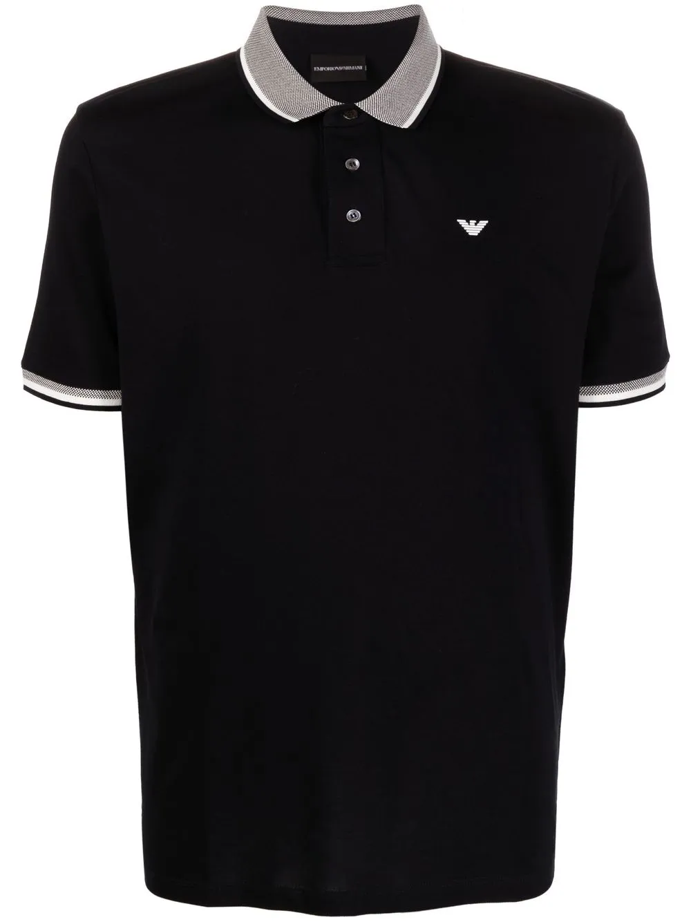 

Emporio Armani playera tipo polo con ribete de rayas - Azul