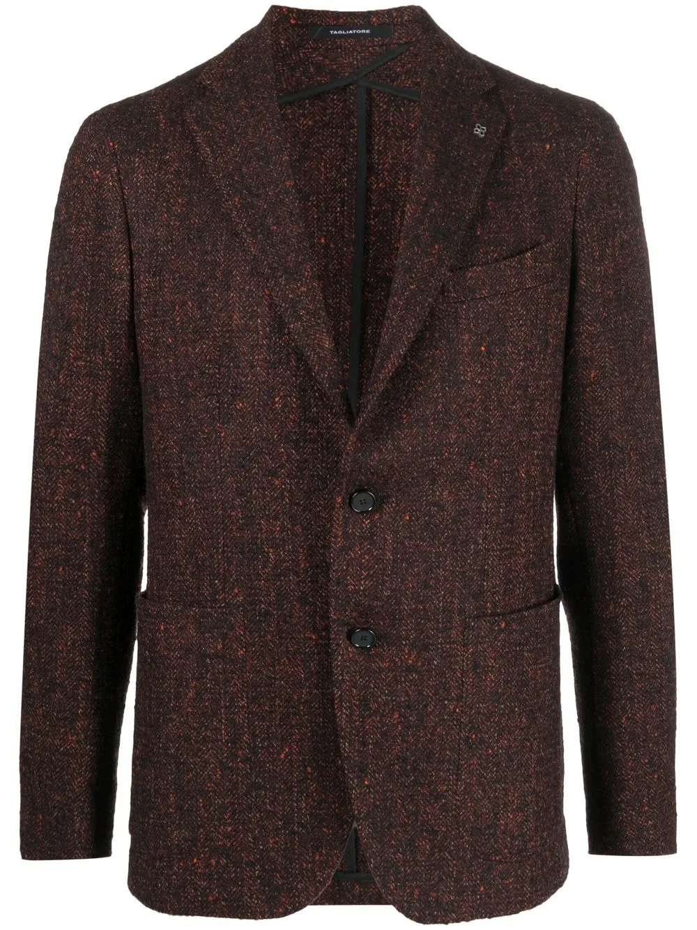 

Tagliatore blazer con botones y motivo de espiga - Negro