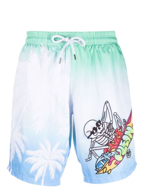 Philipp Plein graphic-print swim shorts Men