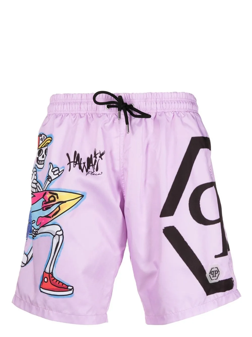 

Philipp Plein Hawaii logo-print swim trunks - Purple