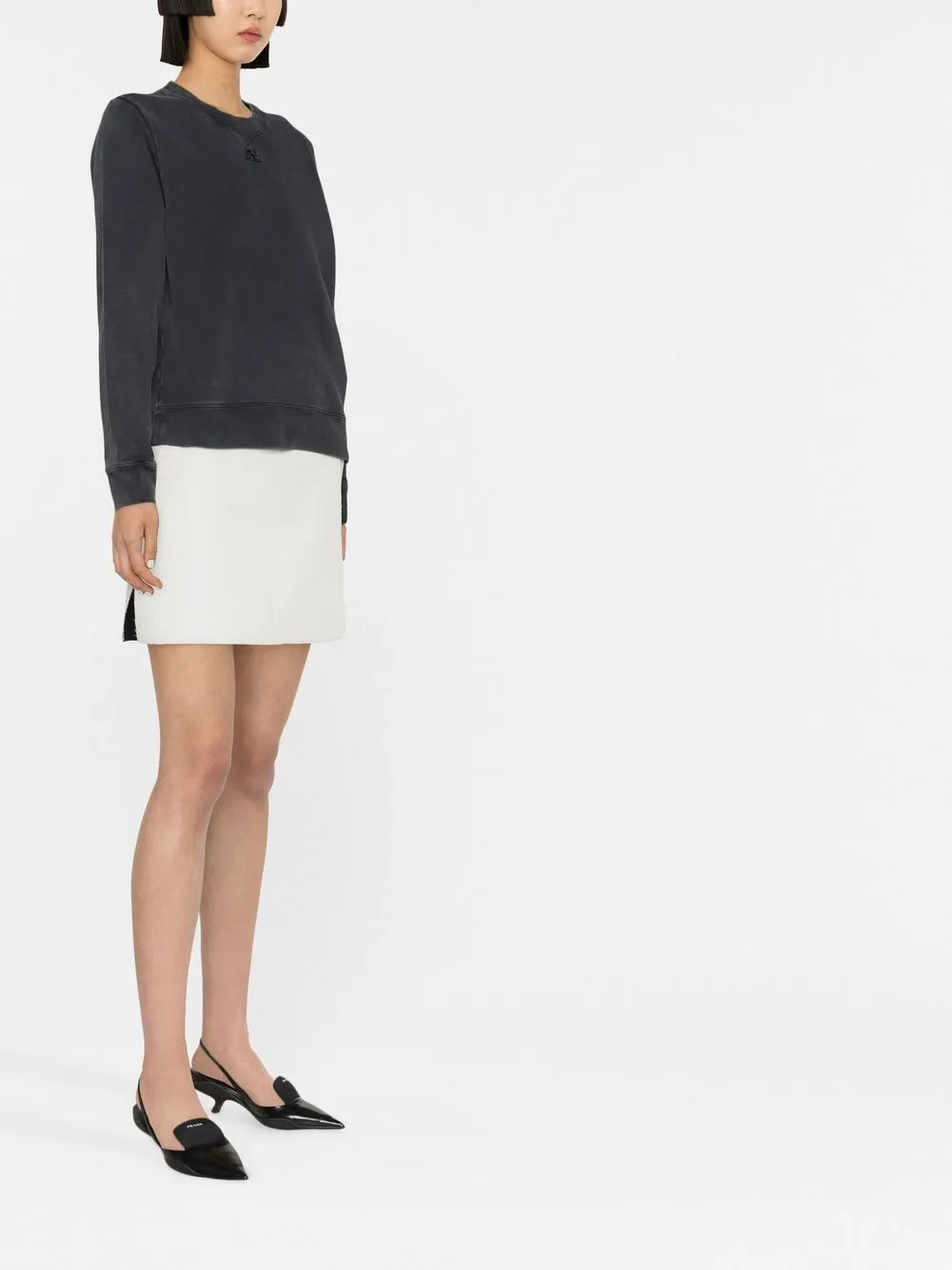 Courrèges Crew-neck Sweatshirt In Grey