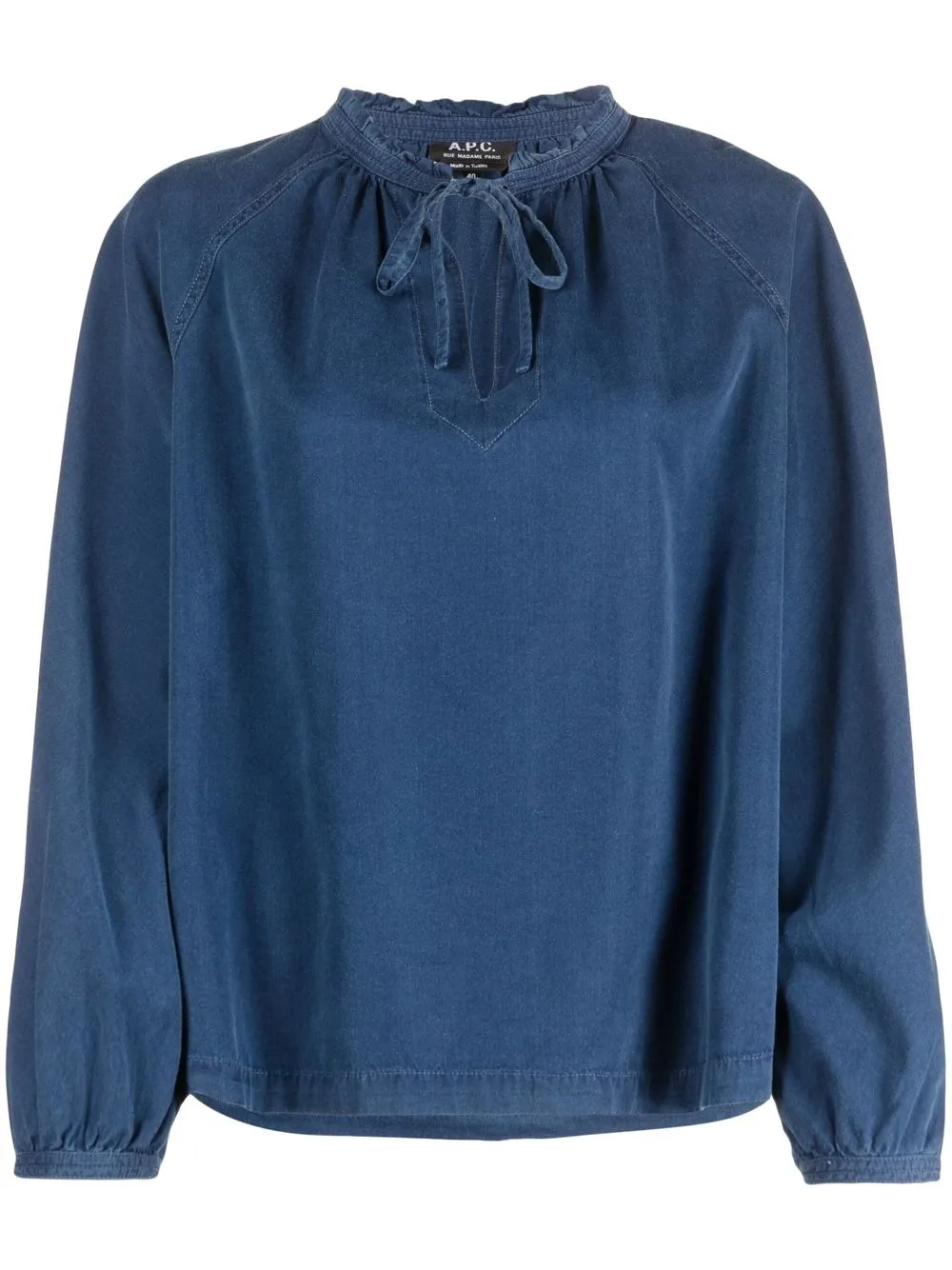 

A.P.C. blusa de mezclilla con cordones - Azul