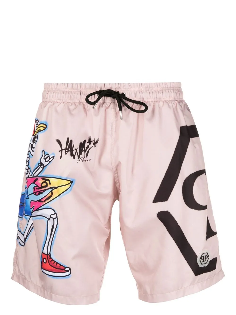 

Philipp Plein Hawaii logo-print swim trunks - Neutrals