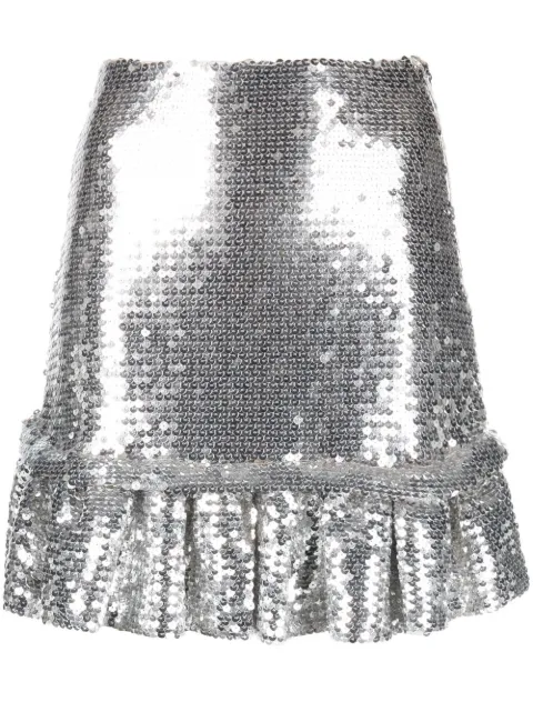Rabanne sequinned pleated mini skirt