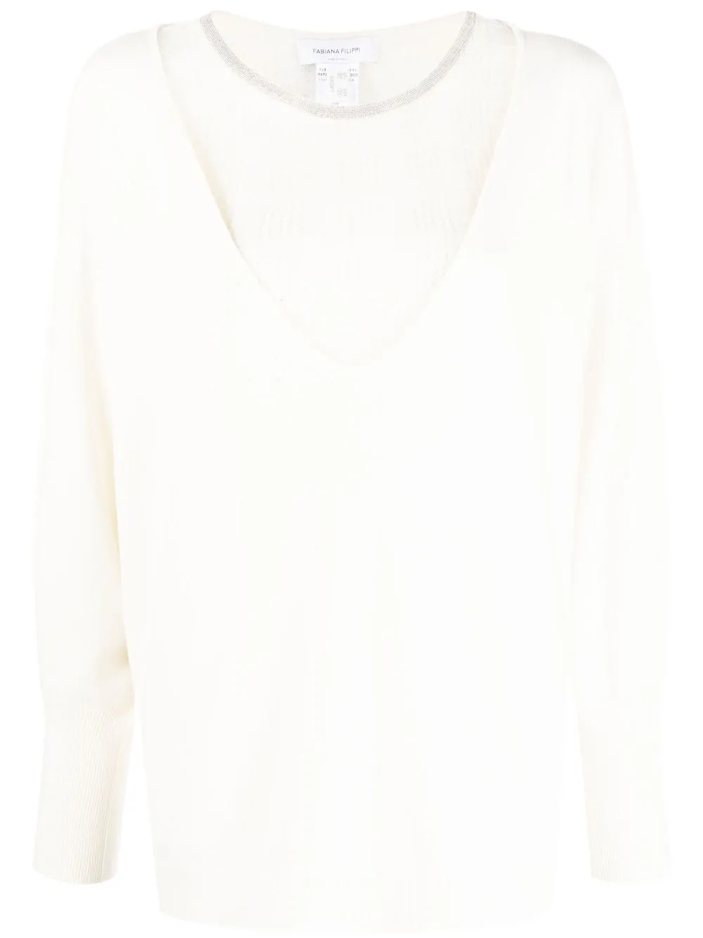 

Fabiana Filippi round-neck long-sleeve jumper - White