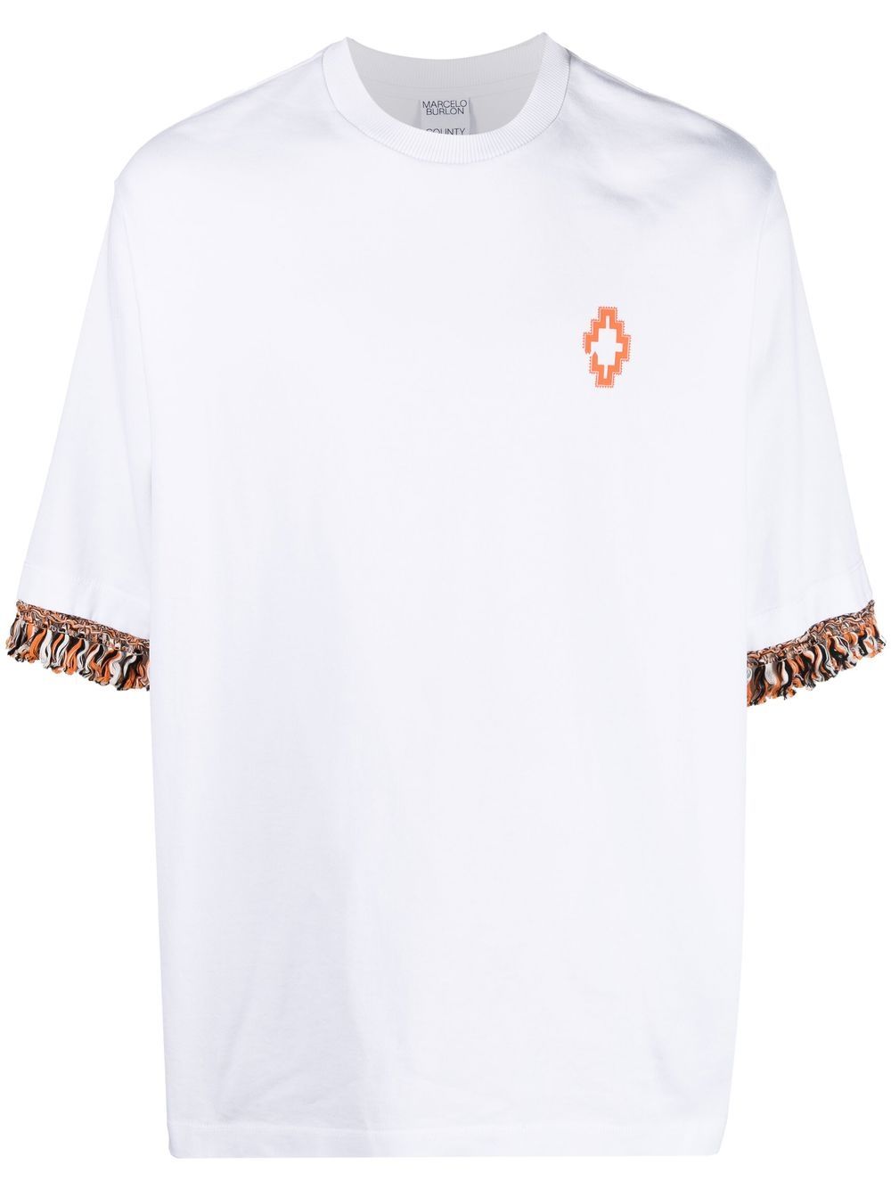 Marcelo Burlon County of Milan fringed-trim T-shirt - White