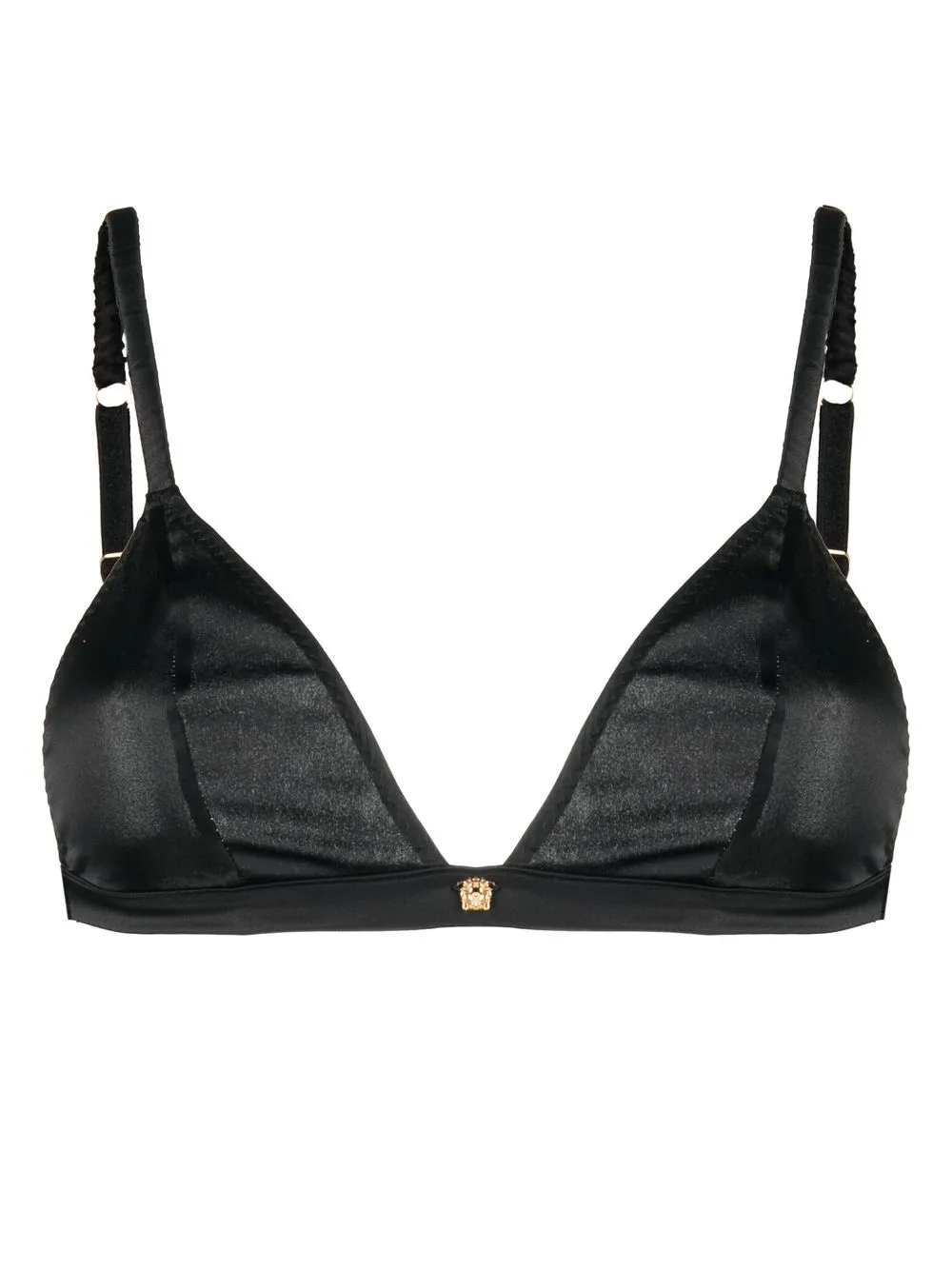 

Versace medusa-plaque silk bra - Black