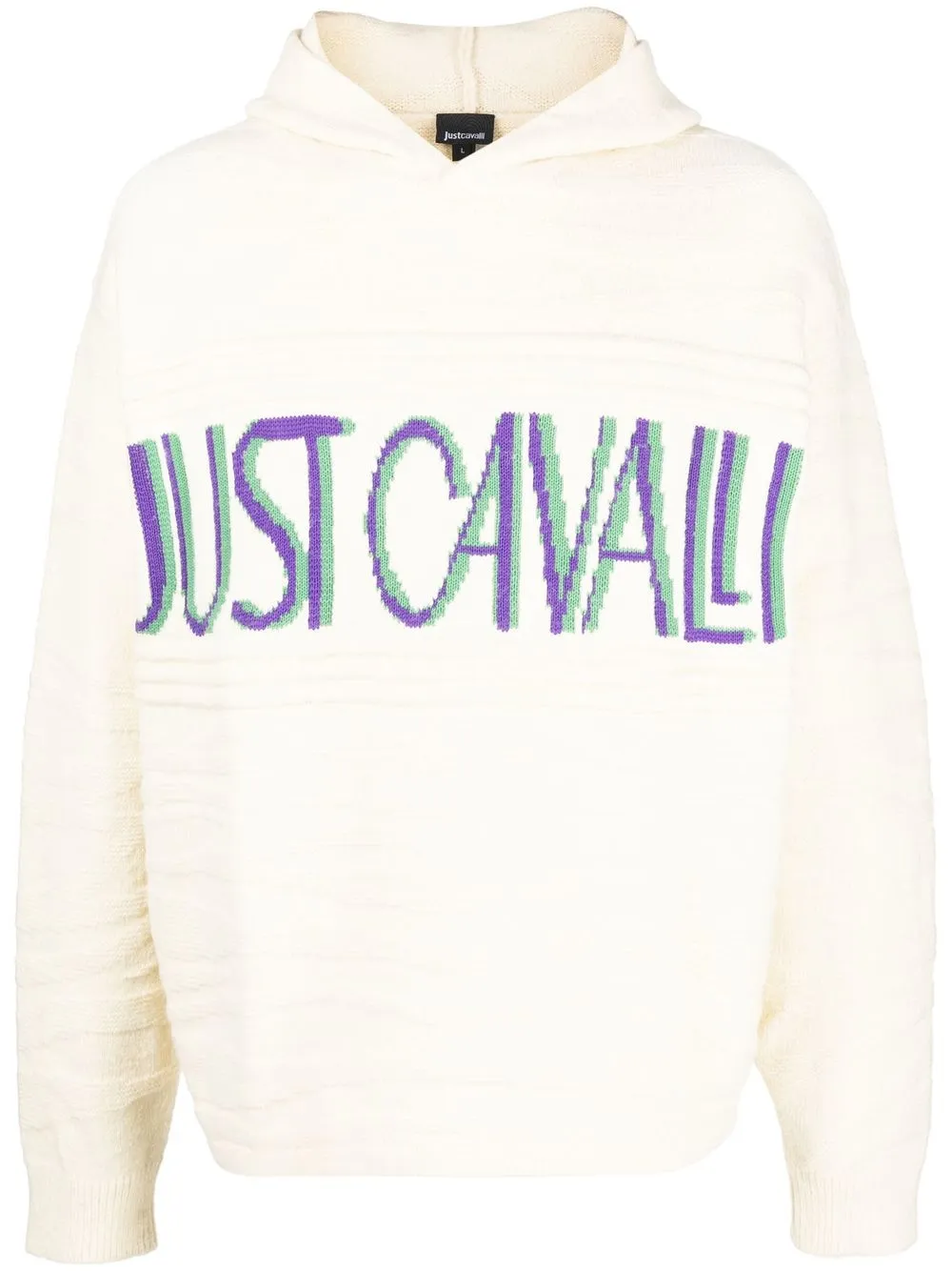 

Just Cavalli hoodie tejido en intarsia con logo - Neutro