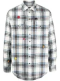 DSQUARED2 embroidered-detail plaid-check print shirt - White