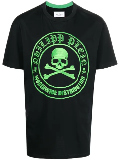 Philipp Plein embroidered-skull detail T-shirt