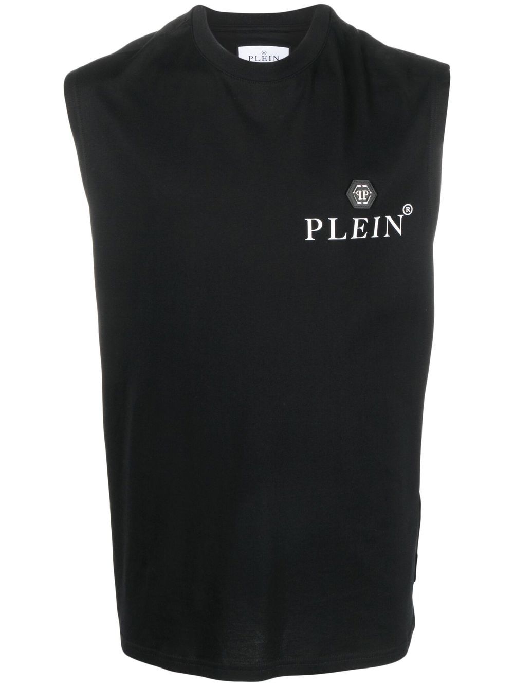 Philipp Plein sleeveless cotton tank-top - '02 black'