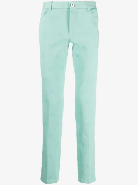 Philipp Plein skull embroidery straight-leg trousers