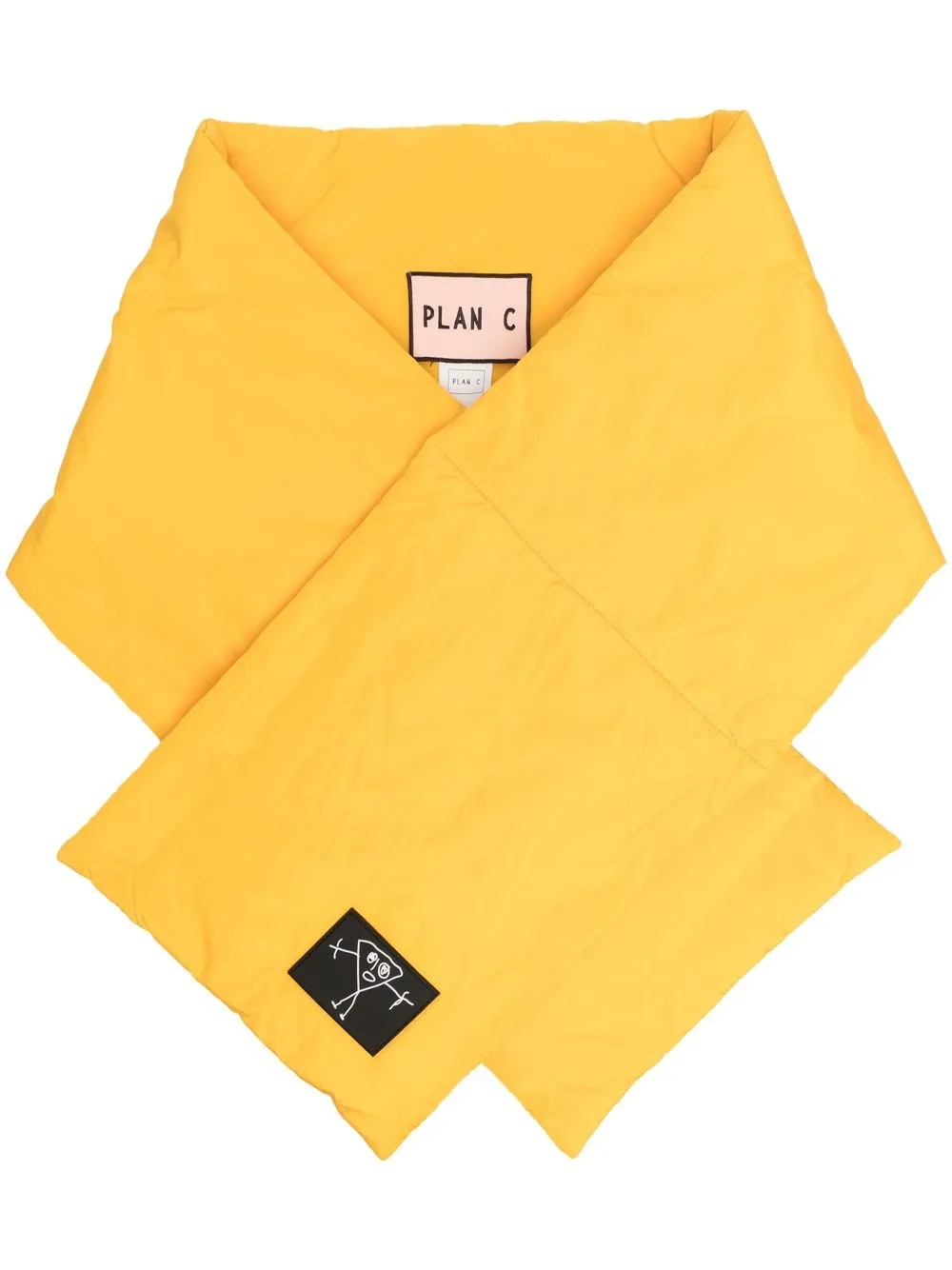 

Plan C logo-patch padded scarf - Yellow