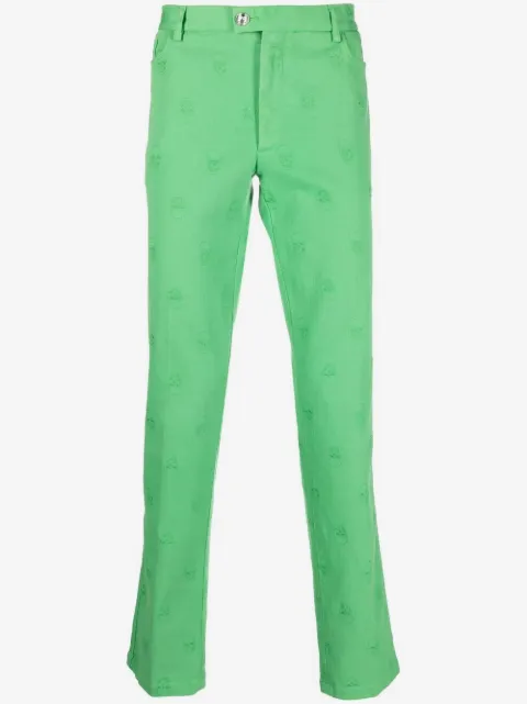 Philipp Plein skull embroidery straight-leg trousers