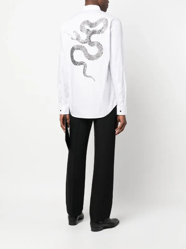 Philipp Plein Snake Detail long-sleeve Shirt | White | FARFETCH