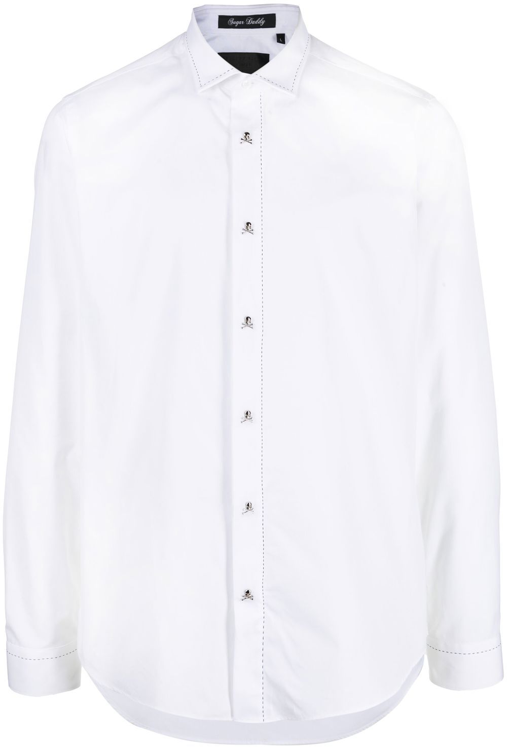 Philipp Plein Contrast Stitch Shirt In White