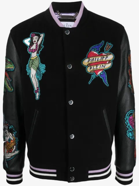Philipp Plein embellished College Bomber jacket